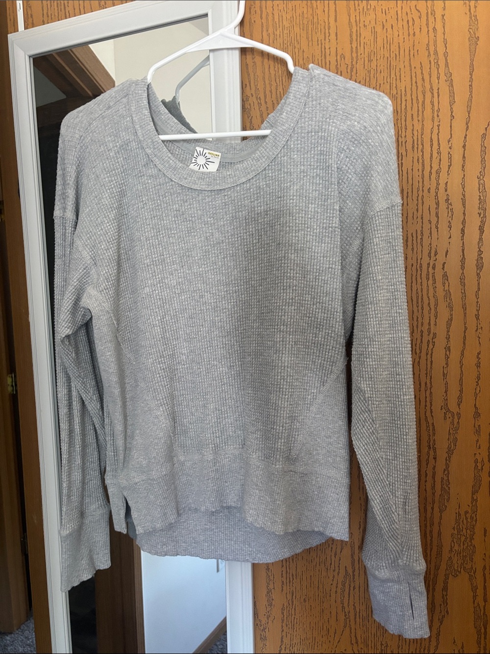 Aerie Offline Gray Waffle-Knit